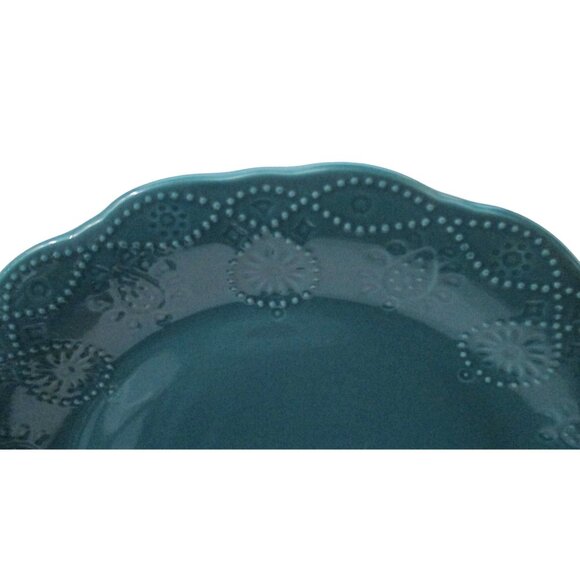 2 The Pioneer Woman Cowgirl Lace Teal Dinner Plates - Replacement Dinnerware - Picture 3 of 5